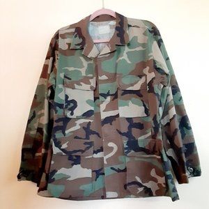 Woodland Camouflage Coat Pattern Combat Men Large